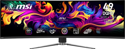 MSI MPG 491CQP QD-OLED Monitor Gaming MPG 491CQP QD-OLED 49inch QD-OLED 5120x1440 Curve 1800R, 4711377143622