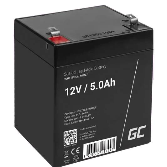 Green Cell BAT-LEAD-12V5AH-GC Green Cell Acumulator VRLA AGM 12V/ 5AH, dimensiuni 90x70x101 mm, terminal F2/T2