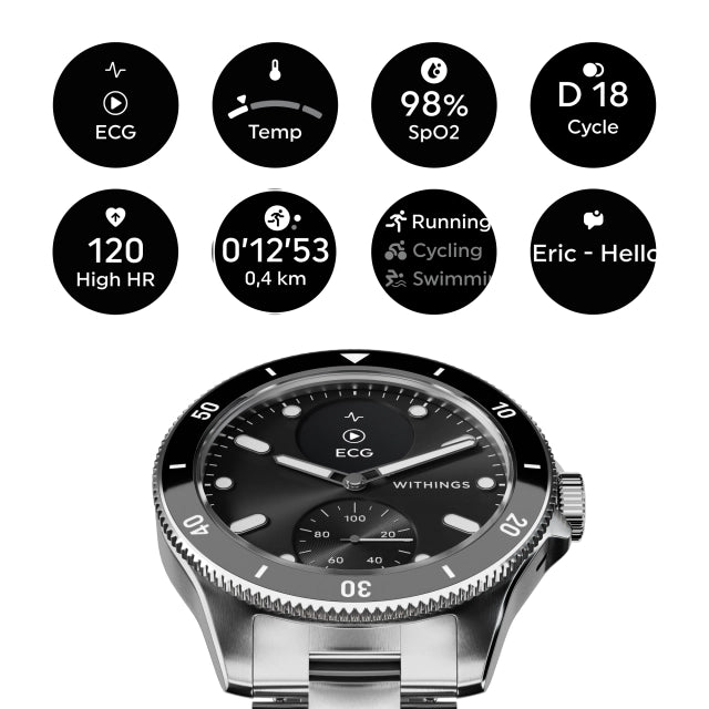 Withings HWA10-MODEL 9-ALL-INT Withings Scanwatch Nova 42mm Black, 3700546708756