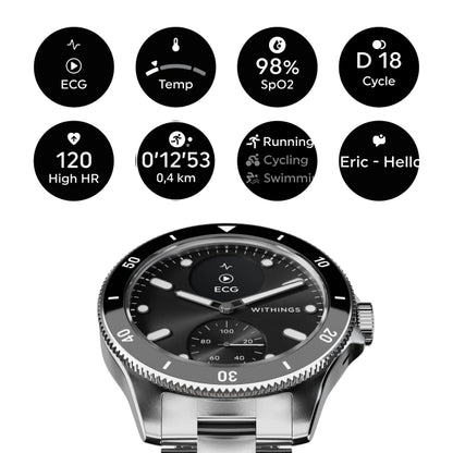 Withings HWA10-MODEL 9-ALL-INT Withings Scanwatch Nova 42mm Black, 3700546708756