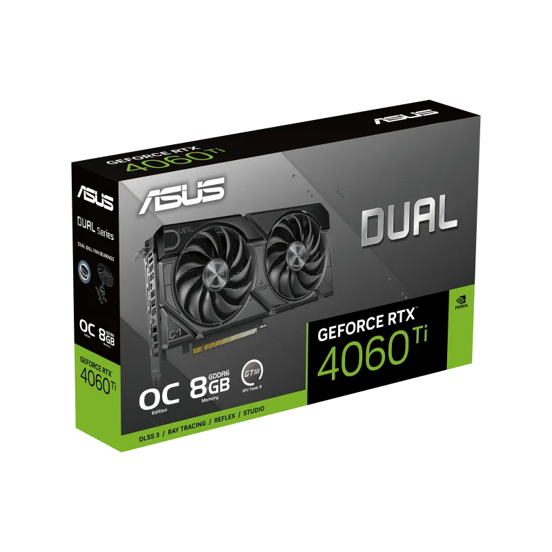 Asus DUAL-RTX4060TI-O8G-EVO Dual GeForce RTX™ 4060 Ti EVO OC Edition 8GB GDDR6 placa video 357 AI TOPS DLSS3, 4711387459232