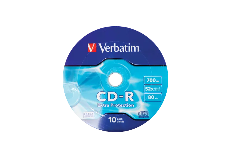 Verbatim 43725 CD-R 52X 700MB 10PK OPS Wrap EP 700MB, 10 buc., 23942437253