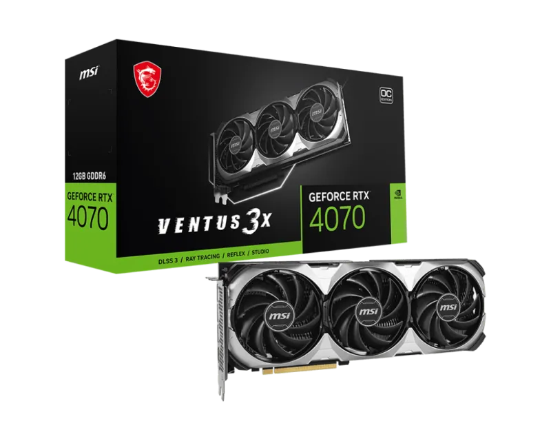 MSI GEFORCE RTX 4070 VENTUS 3X E1 12G OC Placa video GeForce RTX 4070 VENTUS 3X E1 12GB OC GDDR6X 3xDP 1.4 1xHDMI 2.1, 4711377262026