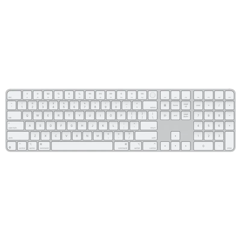 Apple MXK73Z/A Magic Keyboard (2024) wTouch ID and Numeric Keypad, International English, White, 195949655180