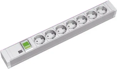 Bachmann 333.600 PDU 19" 1.5U, Intrare Schuko, Iesire 7x Schuko, Cablu 2m, Intrerupator