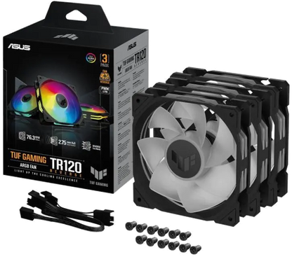 Asus TUF GAMING TR120 FAN ARGB RV BLACK 3IN1 TUF GAMING TR120 ARGB NEGRU REVERSE Ventilatoare Carcasa 120mm viteza 2000rpm, 4711387543436