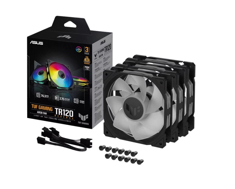 Asus TUF GAMING TR120 FAN ARGB RV BLACK 3IN1 TUF GAMING TR120 ARGB NEGRU REVERSE Ventilatoare Carcasa 120mm viteza 2000rpm, 4711387543436