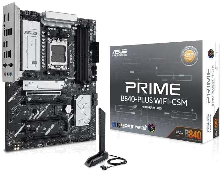 Asus PRIME B840-PLUS WIFI PRIME B840 PLUS WIFI Placa de Baza AM5 4x DDR5, 1x DP 1x HDMI, 2x PCIE 4.0 x16, 4711387797273
