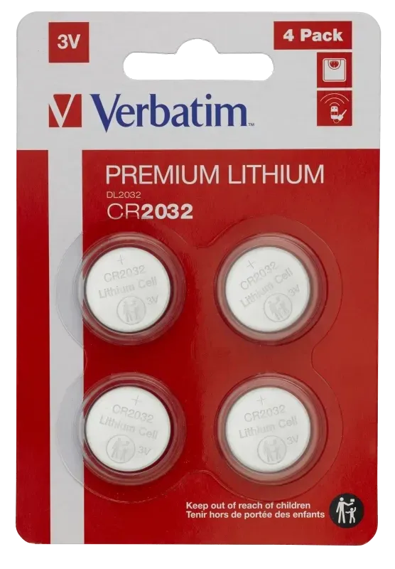 Verbatim 49533 Set 4 baterii CR2032 3V litiu, 023942495338
