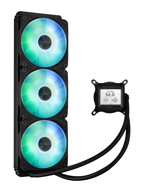Asus PRIME LC 360 ARGB LCD PRIME LC 360 LCD ARGB NEGRU Cooler Procesor 3 ventilatoare radiator 360mm, 4711387624630