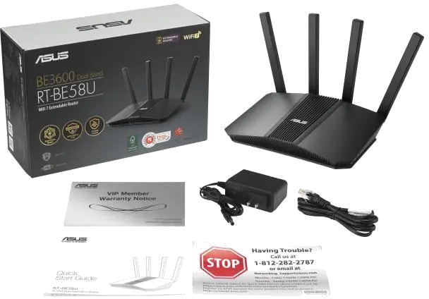 Asus RT-BE58U RT-BE58U Router Dual-Band WIFI-7 688+2882 Mbps 2.6GHz quad core CPU, 4711387452943