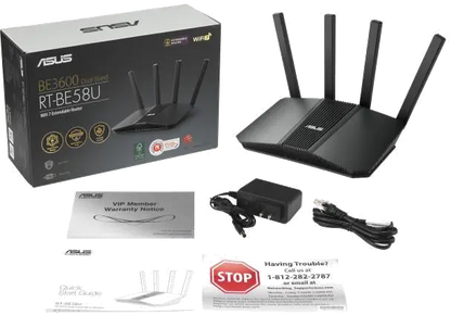 Asus RT-BE58U RT-BE58U Router Dual-Band WIFI-7 688+2882 Mbps 2.6GHz quad core CPU, 4711387452943