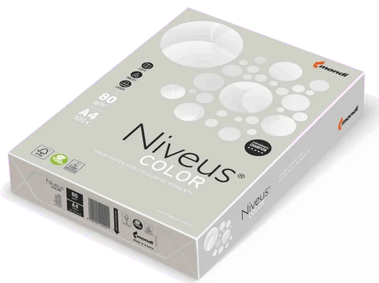 Niveus NI180098745 Niveus Hartie colorata A4 80 g/mp GRI SCOICA PAL_OG52 pentru laser/inkjet/copiatoare 9003974460710