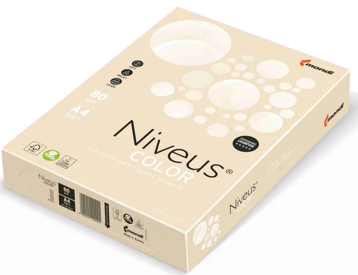 Niveus NI180098716 Niveus Hartie colorata A4 80 g/mp CREM PAL_CR20 pentru laser/inkjet/copiatoare 500/top 9003974460512