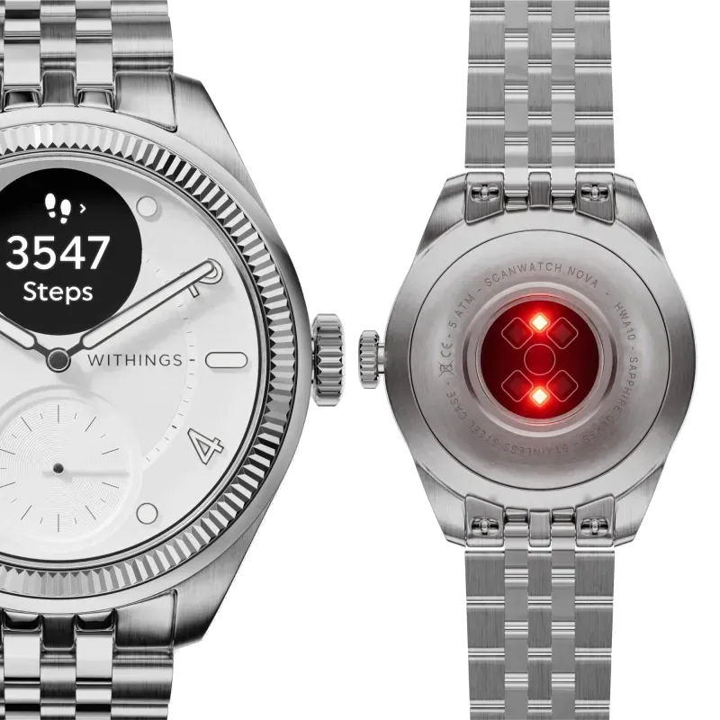 Withings HWA10-MODEL 10-ALL-INT Withings ScanWatch Nova Brilliant 39mm Titanium Silver, 3700546710261