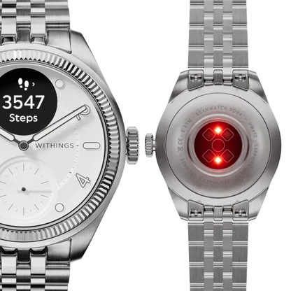 Withings HWA10-MODEL 10-ALL-INT Withings ScanWatch Nova Brilliant 39mm Titanium Silver, 3700546710261