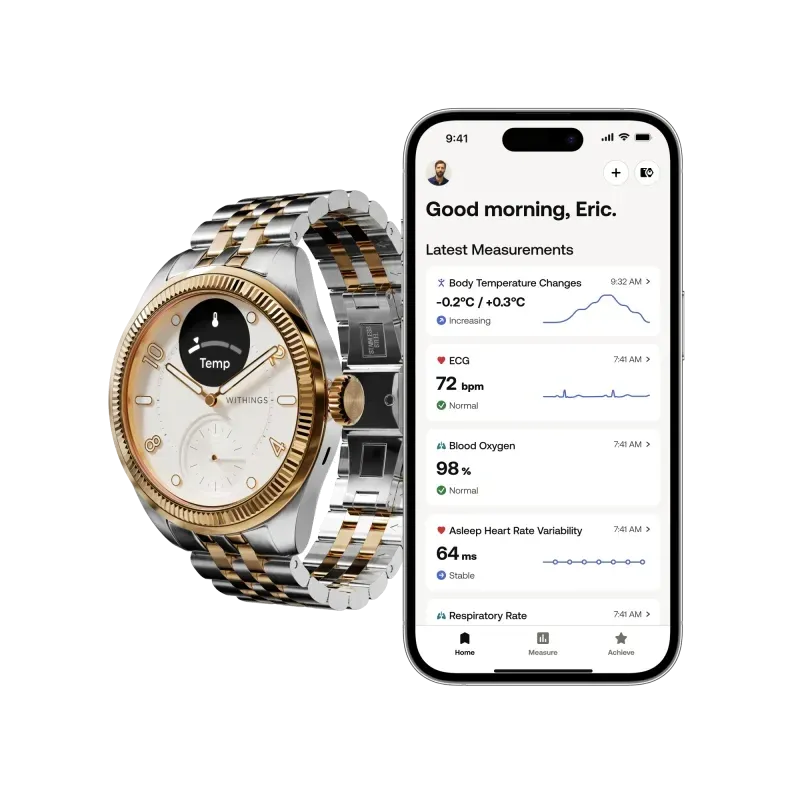 Withings HWA10-MODEL 11-ALL-INT Withings ScanWatch Nova Brilliant 39mm Gold, 3700546710278
