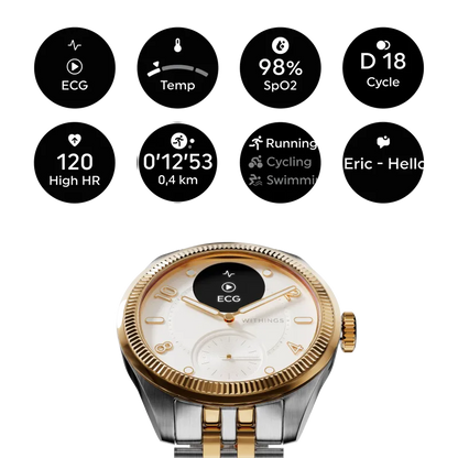 Withings HWA10-MODEL 11-ALL-INT Withings ScanWatch Nova Brilliant 39mm Gold, 3700546710278