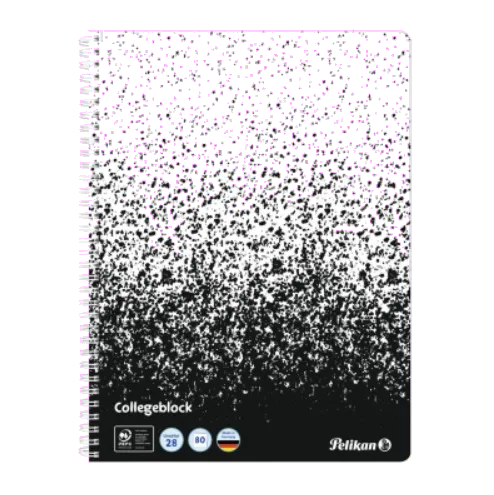 Pelikan 103107 Color Edition Caiet A4 cu spira 80 file matematica certificare PEFC alb / negru, 4012700103109