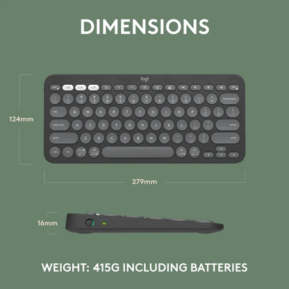 Logitech 920-011851 K380S Multi-Device Bluetooth Keyboard TONAL GRAPHITE US INTL, 5099206111158