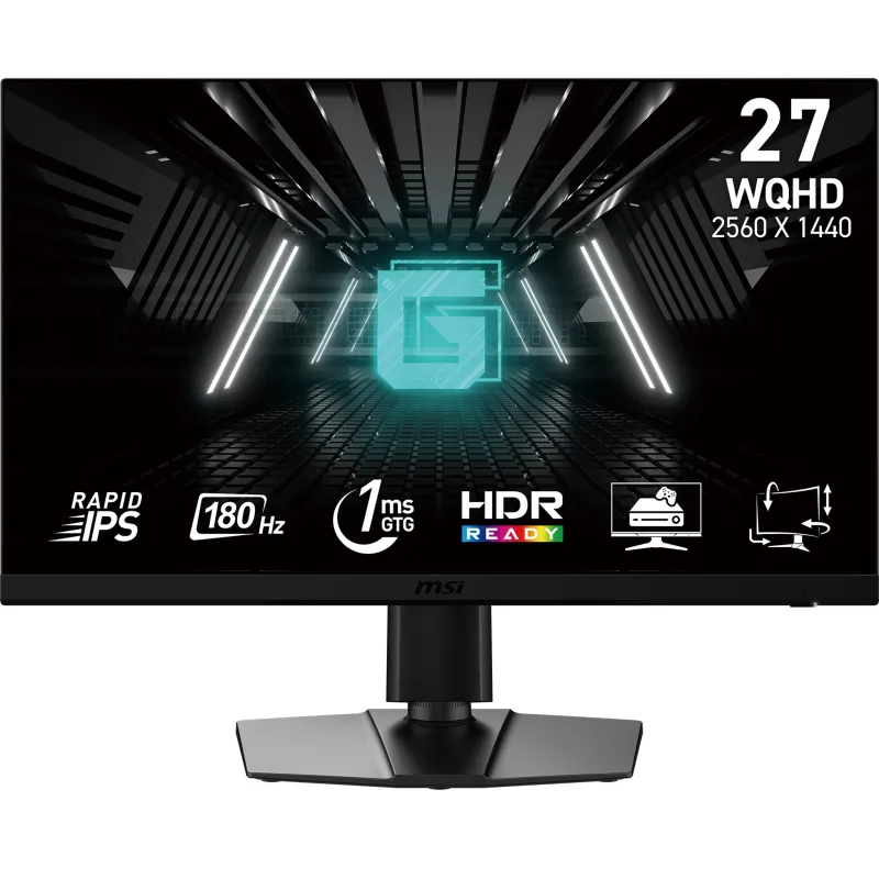 MSI G272QPF E2 G272QPF E2 27inch IPS Gaming Monitor Rapid IPS WQHD Flat 2560x1440 180Hz 1ms HDM, 4711377141765