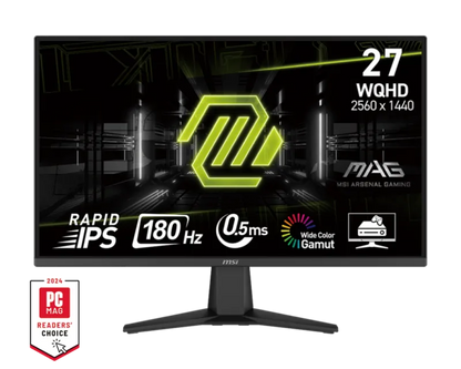MSI MAG 275QF MAG 275QF 27inch IPS Gaming Monitor Rapid IPS WQHD 180Hz 300cd/m2 0.5ms 2xHDMI D, 4711377204897