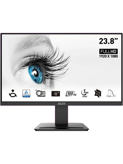 MSI PRO MP2412 PRO MP2412 23.8inch Business Monitor VA FHD 100Hz 4ms HDMI D-Sub, 4711377087957
