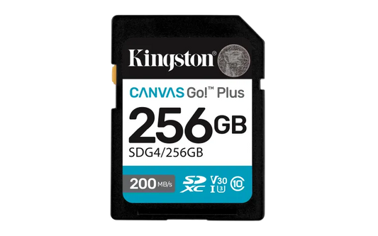 Kingston SDG4/256GB Canvas GO Plus 256GB Card de Memorie SD CL10, 740617347739
