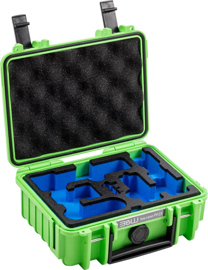 B&W 109068 Geanta de transport si carcasa de protectie pentru DJI Osmo Pocket 3 Verde neon, 4031541757159