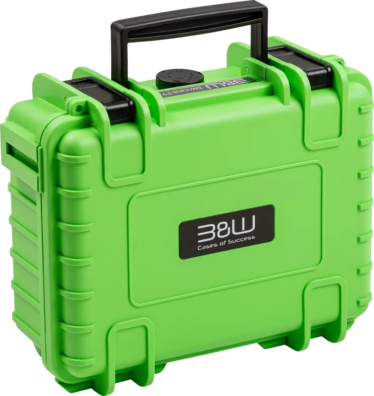 B&W 109068 Geanta de transport si carcasa de protectie pentru DJI Osmo Pocket 3 Verde neon, 4031541757159