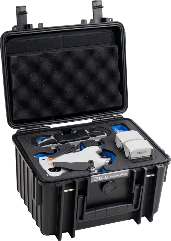 B&W 108897 Geanta de transport si carcasa de protectie pentru drona DJI Mini 4 Pro negru, 4031541756251