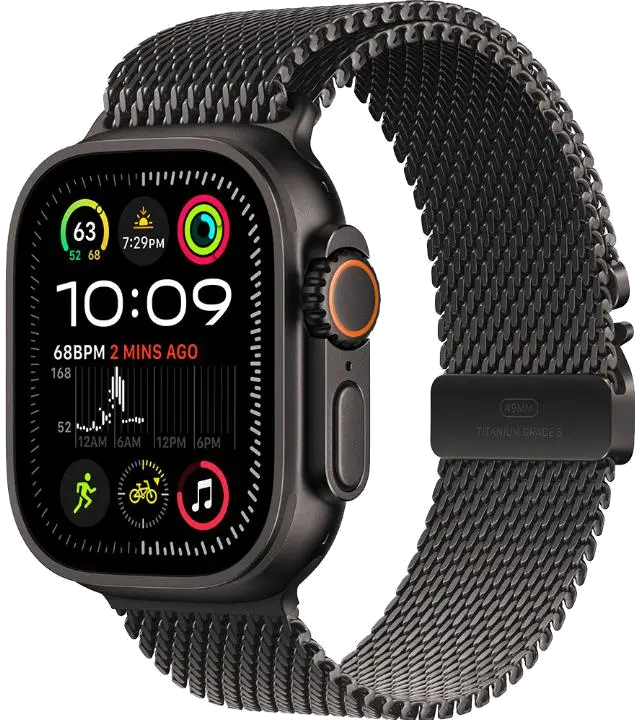 Apple MX4W3WB/A Watch Ultra2 v2 Cellular 49mm Black Titanium Case / Milanese Loop S, 195949585814
