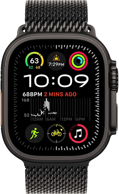 Apple MX4W3WB/A Watch Ultra2 v2 Cellular 49mm Black Titanium Case / Milanese Loop S, 195949585814