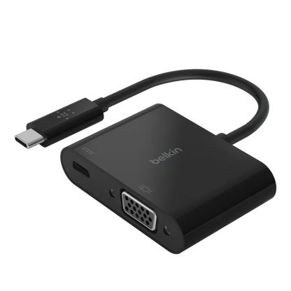 Belkin AVC001BTBK USB-C to VGA + Charge Adapter (60W PD) Black, 745883799046