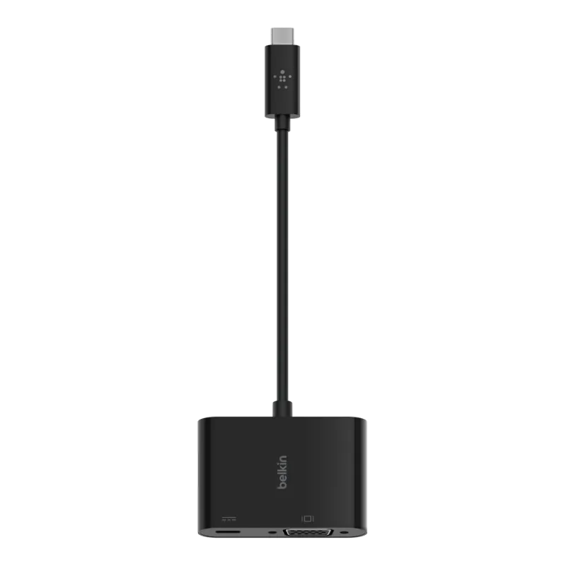 Belkin AVC001BTBK USB-C to VGA + Charge Adapter (60W PD) Black, 745883799046