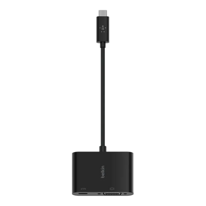 Belkin AVC001BTBK USB-C to VGA + Charge Adapter (60W PD) Black, 745883799046