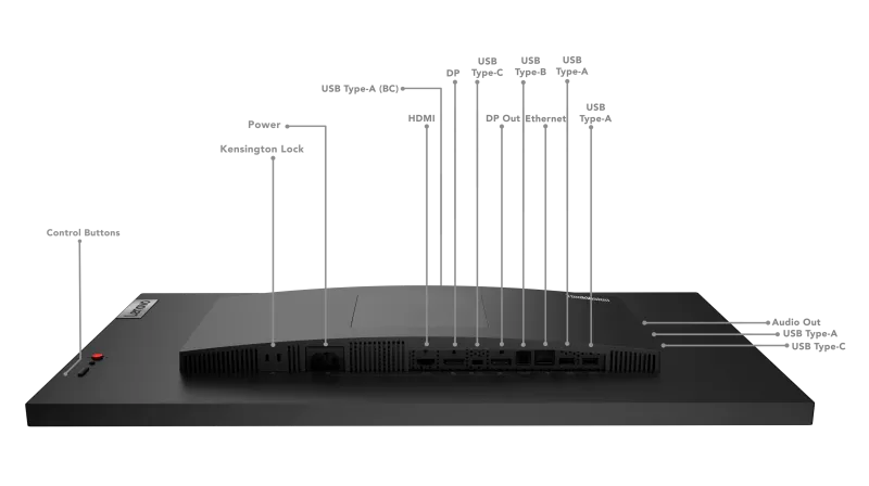 Lenovo 63A1GAT1EU Monitor ThinkVision P27h-30 27" IPS QHD AG 4ms 350cd 1000:1 60Hz Dock, 196379715147