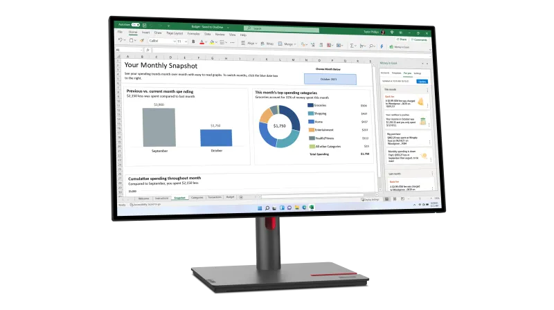 Lenovo 63A1GAT1EU Monitor ThinkVision P27h-30 27" IPS QHD AG 4ms 350cd 1000:1 60Hz Dock, 196379715147