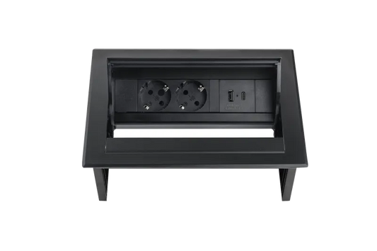 Fellowes 100091616 Filex Power Desk In Black priza incastrabila 2x 230V + 1x USB A+C Charge