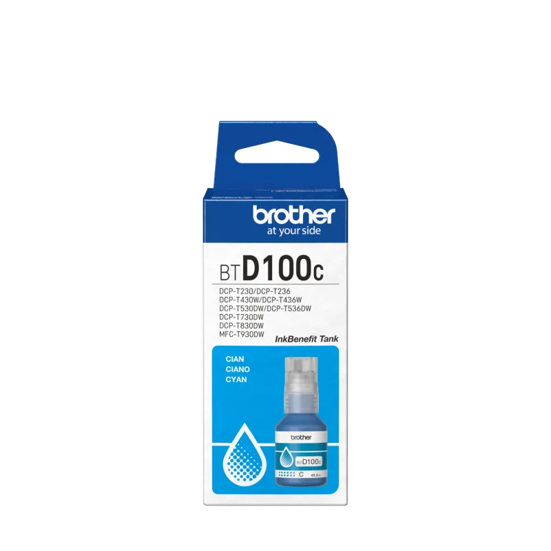 Brother BTD100C BT-D100C Rezerva cerneala cyan originala, 5000 pagini, 4977766836975