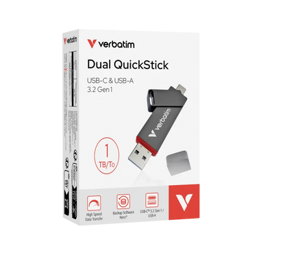 Verbatim 32043 Flash Drive 1TB, conectivitate dubla, USB-C/USB-A, 23942320432