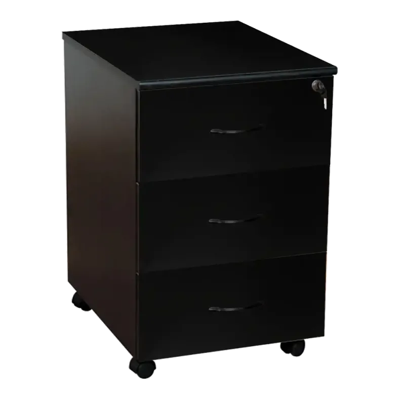 OEM OF3007 Dulap mobil Office Line PAL negru 3 sertare 43x52x67cm