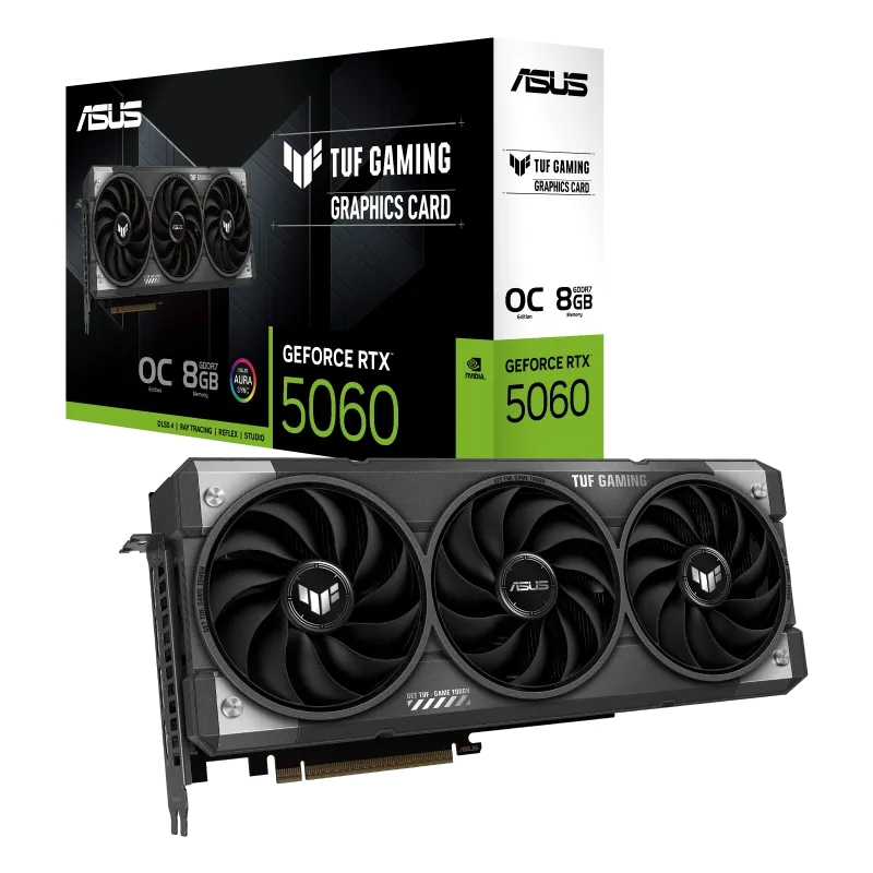 Asus TUF-RTX5060-O8G-GAMING TUF GAMING GEFORCE RTX 5060 OC Placa Video 8GB GDDR7 128 bit, PCIE 5.0, 1x HDMI, 4711636058179