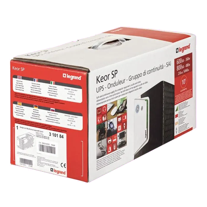 Legrand 000000000000310193 KEOR SP 2000 UPS 2000VA/ 1200W, 2x IEC + 2x schuko USB port baterie 2x 12V 9Ah, 310193