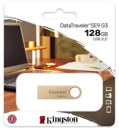 Kingston DTSE9G3/128GB DataTraveler SE9 G3 Flash Drive 128GB 220MB/s read, 100MB/s write, USB-A (USB 3.2 Gen 1), Metal, 740617341225