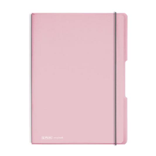 Herlitz 9478190 Caiet MY.BOOK FLEX A4, 2x 40 file, dictando + patratele, roz