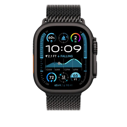 Apple MXKG3ZM/A Apple Watch 49mm Milanese Loop: Black Titanium Milanese Loop Medium, 195949656316