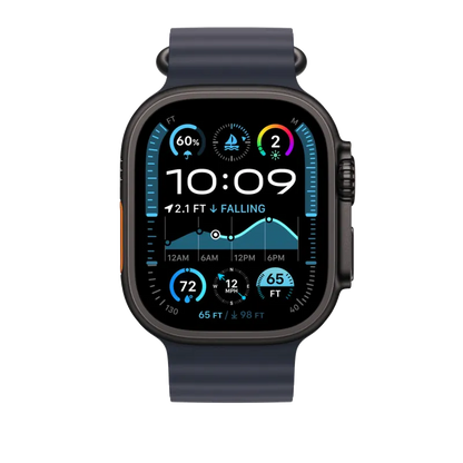 Apple MYPC3ZM/A Apple Watch 49mm Band: Navy Ocean Band Extension Black Titanium Finish, 195949774461