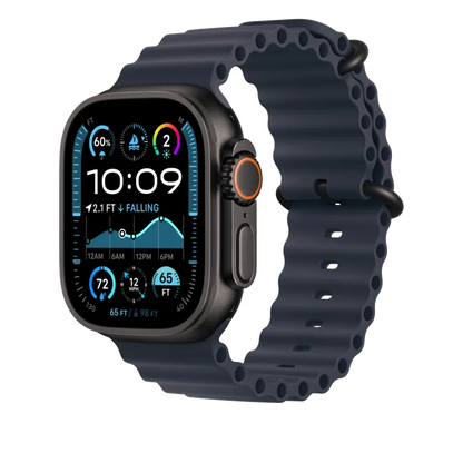 Apple MYPC3ZM/A Apple Watch 49mm Band: Navy Ocean Band Extension Black Titanium Finish, 195949774461