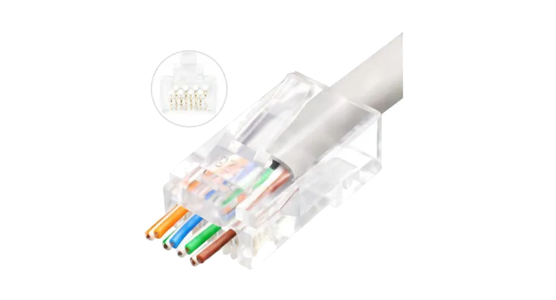 MicroConnect KON505-50EZ Set 50 mufe RJ45 8P8C CAT6 UTP Unshielded EZ Plug passtrough, 5706998850768